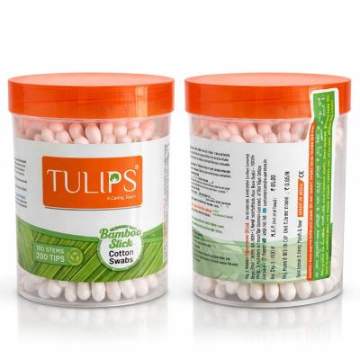 TULIPS BAMBOO STICK COTTON SWABS 100 STEMS 200 TIPS